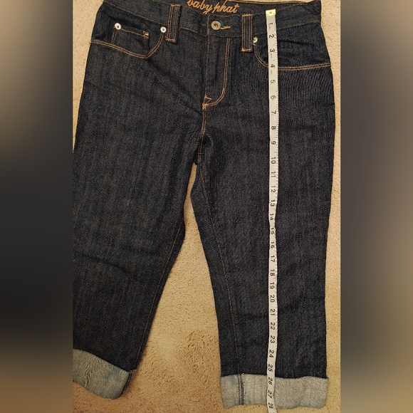 Baby Phat Cuffed Dark Wash Denim Capri Jeans. - Picture 7 of 9